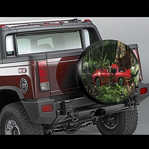 Колата е в племето на Кутията с резервна гума Универсален Слънцезащитен Крем Непромокаеми Покривала за колелата Jeep Trailer