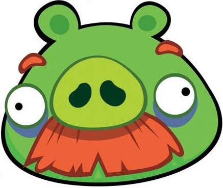 6 Инча Bad Piggies Зелени Мустаци Прасе Стикер Angry Birds Подвижна Пилинг На Самозалепващи Винилови Декорация На Стени, Стикери Книга За Изкуството На Детска Стая Начало Дек
