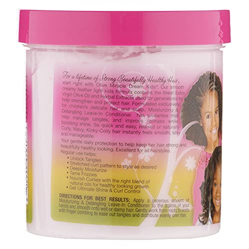 African Pride Dream Kids Olive Miracle Detangling Moisturizing Leave-In Conditioner (3 Pack) - Съдържа маслиново масло,