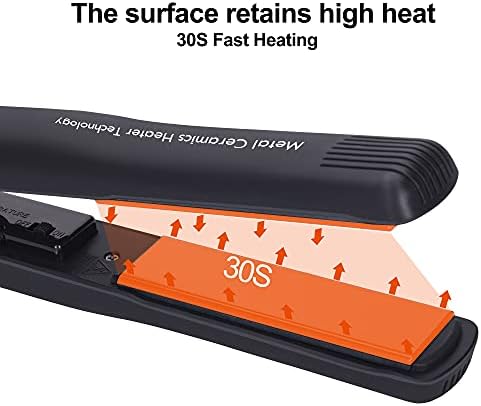 ДАН Technology Flat Iron for Hair,Керамични Преси за коса и Ролки 2 in 1,180℉-450℉ 6 Температури Регулируема Антистатични