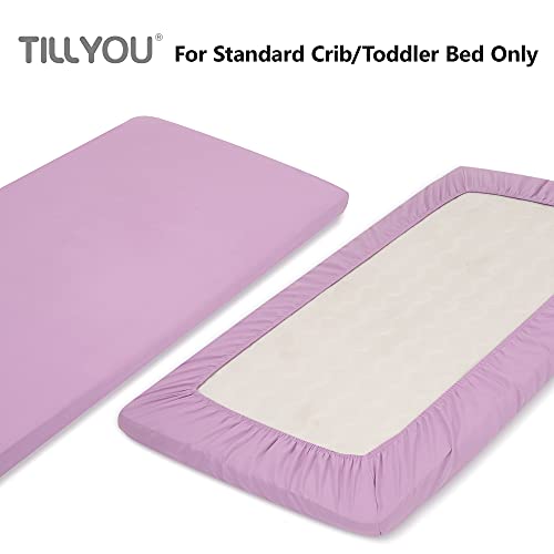 TILLYOU Микрофибър Fitted Crib Sheets for Baby Boys Момичета, Супер Soft Toddler Bed Sheets for Standard Crib and Toddler