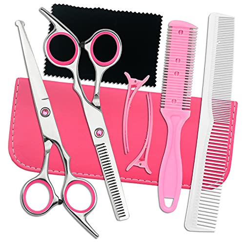 LIGICKY Baby Hair Cutting Ножици Set Professional Safety Round Съвет Stainless Steel thinning Hair Shears Bang Hair Scissor for Kids/Salon/Home