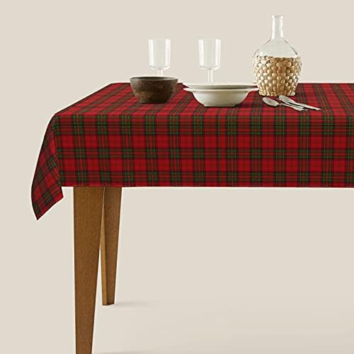 Правоъгълна Покривка, Fraser Hunting Tartan Red Table Cover 60 X 90 См от Моющегося Полиестер за Фуршетного Маса,Вечеря,Празнична
