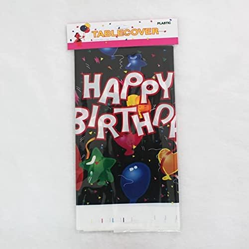 ОРАН, Честит рожден ден Покривка 42, 5x70,86 см Правоъгълна с Цветни Балони за Еднократна употреба Множество Пластмасови Водоустойчив Покривка Вечерни Украса на Юбиле?