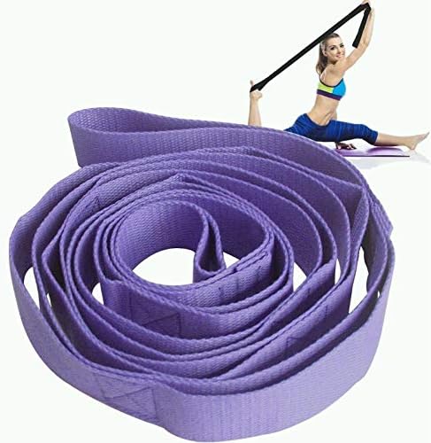 MJIYA Yoga Stretch Exercise Strap with 10 Flexible Loop Thicken Exercise Band Gravity Fitness Stretching Strap Физиотерапевт Препоръчва Упражнения и Тренировки Пилатес