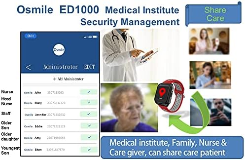 GPS тракер Osmile К1П ED1000 за управление на безопасността на медицинските институти до 50 пациенти (умен часовник с функция геозоны)