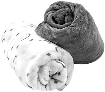 Уютни флисовые кърпи за яслите Microplush, Сиво/Бяло с Луната и Звездите, Сиво/Бяло с Луната и Звездите