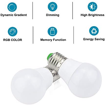 Luxvista 3W E26 Colored RGB LED Bulbs - 12 Color Choices A15 Dimmable LED Светлини Memory Таймер Function with Remote Control for Home, Bedroom, Bar, Ceremony or Party RGB+Daylight (2-Pack)