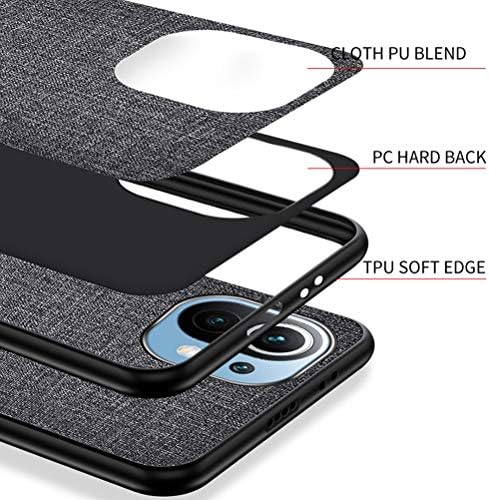 Hicaseer калъф за Mi 11,Плат TPU Ultra Slim Case, калъф за смартфон в платно устойчив на удари защитна броня калъф за