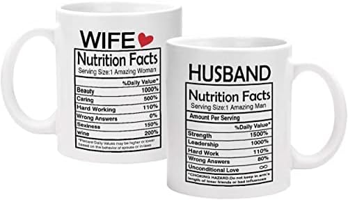 Мъж и Жена Факти за Храненето на Чаши, Двойка Чаши за Кафе Съпруг и Съпруга, Подаръци и Си Чаши за Кафе Комплект, Подарък