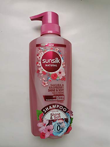 SUNSILK Natural Sakura & Raspberry Shampoo 450 мл-Предпазва от ултравиолетовите лъчи, като придава естествен блясък и