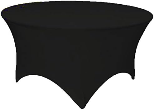 GWHome 5 ft Кръгла покривка от ликра с еластична капак на масата (черен, 60 инча)