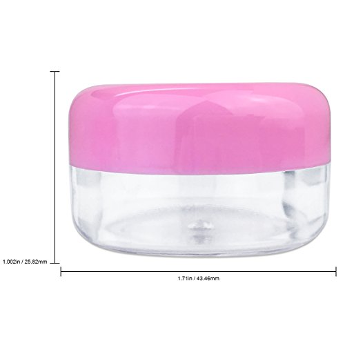 (Количество: 900 броя), Кръгла прозрачна банка Beauticom 15G/15ML с розови корици за хапчета, лекарства, мазила и други средства за красота и здраве - BPA Free