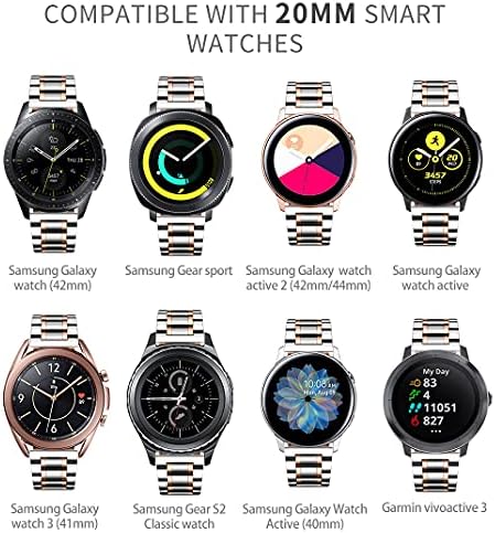 Каишка За часовник е Съвместим с Huawei GT/GT2 42 мм и 46 мм/Huawei 2 Watch Classic/Sport Smartwatch Смяна Каишка От Неръждаема Стомана, 20 мм, 22 мм, Метални Въжета За Часа на Бизнес Гривна за Мъ?