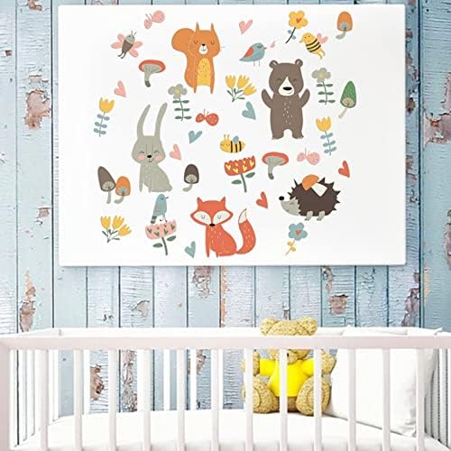 JINCS Forest Animal Wall Decals - Карикатура на Животните Декор за Стена, Подвижни Стенни Стикери за Декорация на Дома