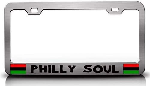 Custom Brother - Филаделфия Soul, Afro American Metal Car SUV Truck License Plate Frame Ch n61