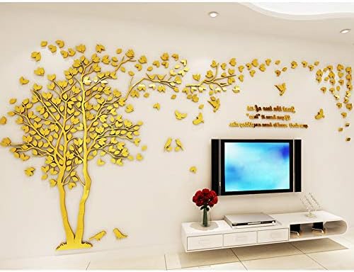 Tickos Family Tree Wall 3D Stickers Huge Acrylic Tree Wall Art САМ Wall Stickers for Bedroom Nursery Living Room (Red-Right,