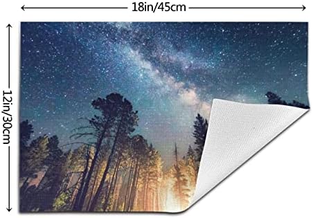 Galaxy Night Sky Print Нетъкан Placemat, Kitchen, Dining Dinner Mat Table Lines Place Mat - Placemat Washable Kitchen