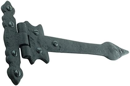 Renovators на Веригата за Производство Black Carged Iron Door Strap Hinge 9 Long Antique Colonial Spear Съвет Rust Resistant
