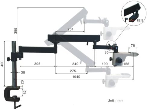 ОМАКС 7X-45Ч Увеличение Артикулирующая ръка Бинокъла Стерео Микроскоп с вертикален стълб и 64 светодиодни лампи кольцевыми