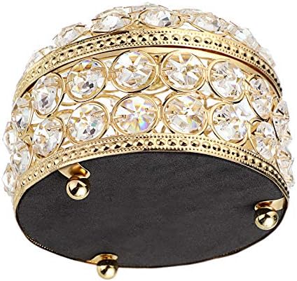 Hipiwe Crystal Mirrored Jewelry Box - Jewelry Trinket Organizer Treasure Box Home Decor Ring Earrings Necklace Storage