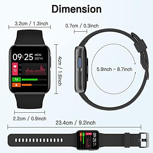 Smart-Часовници, ZOSKVEE Smartwatch за Android и iOS с Сърдечния ритъм, Насищане на кръвта с Кислород, 1,4 Динамичен Циферблат