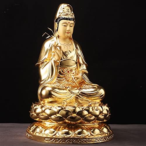 Статуя на Буда 48 см Голям Будистки Светец-Покровител на Ефективен Талисман-Талисман Злато, Позлатени Авалокитешвара Гуаньинь Статуя на Буда (размер : 48 см височина)