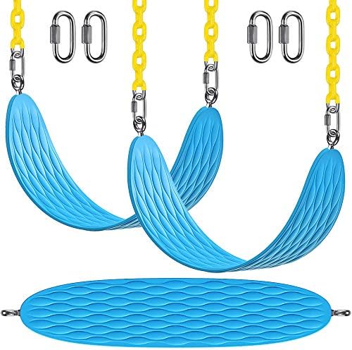 BeneLabel 2 Pcs Swing Seat Heavy Duty with 66 Chain Plastic Coated and Carabiners, Playground Swing Set Accessories Replacement,