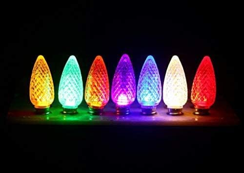 UL LED Коледа Light Bulbs Replacement C9 LED Christmas Lights LED Candle Light Bulb Christmas Decorations Pack of 25 Bulbs