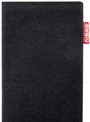fitBAG Rave Черно Обичай Ръкав за Huawei Nexus 6P. Калъф от фина костюмной плат с вградена подплата от микрофибър за почистване