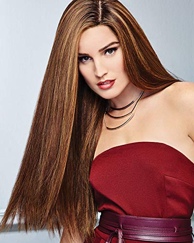 Glamour and More Перука Color SS26 Shaded Шардоне - Raquel Welch Wigs 21 Long Реми Human Hair Lace Front Hand-Tied Base French Drawn Double Mono Top Heat Friendly