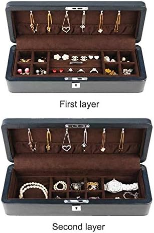 YUXO Кутия За Съхранение на Бижута Подарък за Жени Кутии За Бижута с Ключ за Сигурност и Кадифена Органайзер За Бижута,