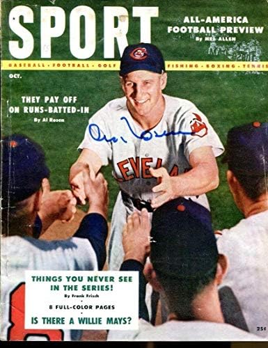 Al Rosen Signed 1954 Sport Magazine Autographed Indians 54456 - Списания MLB с Автограф