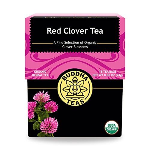 Буда Teas Red Clover Flower Tea - ОУ Kosher, USDA Organic, CCOF Organic, 18 Пакетчета чай без белина