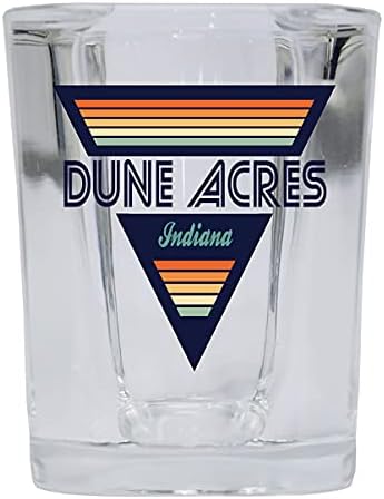 Dune Acres Indiana 2 Унции Квадратна Основа Алкохол Чаша Ретро Дизайн