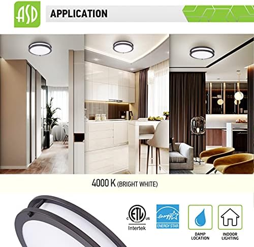 ASD 14-Инчов LED Flush Mount Тавана лампа, 21 W (еквивалентни на 170 W), 1470 Lm, Димиране Близо до Потолочному светило,