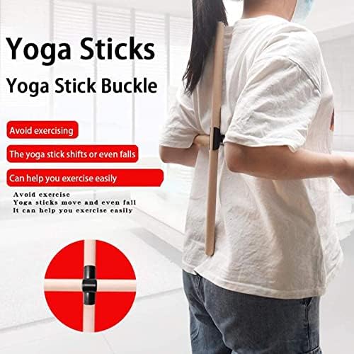 icehao 31.5 inch X 2 Pcs Yoga Sticks for Position Correction, Stretching Tools with Stick Buckle, Humpback Correction Stick, Open Your Shoulder,Open Back Your Body,Shape The Perfect Figure
