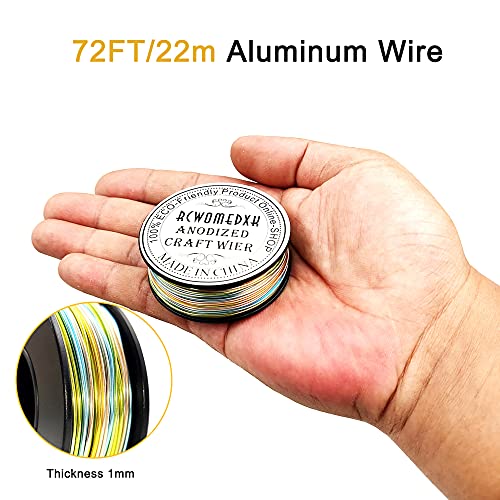RCWOMEDXK Multicolor Jewelry Занаятите Wire Color Gradient Aluminum Wire (18 Калибър, 72 фута) Сгъваем Metal Wire with