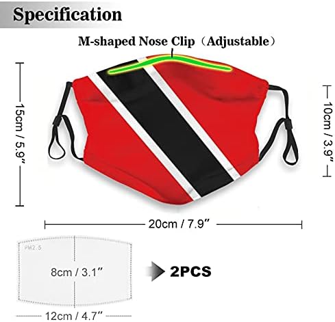 Флаг на Тринидад Тобаго Червен Черен Моющийся за многократна употреба Филтър за Прах за многократна употреба и Устата