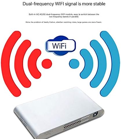 NCBH WiFi Мини Проектор, Bluetooth Преносим Бизнес Офис Обучение Домашен Проектор Вградена Батерия с Android Система за Смартфони, Таблети, Пътуване