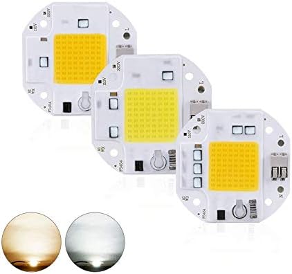 Welsun High Power LED Beads 70W, 100W 50W COB LED Chip 220V LED Чип COB Welding Free Diode for Floodlight Прожектори Smart IC No Need Driver 1PCS (Цвят : топъл бял, мощност: 100 W)