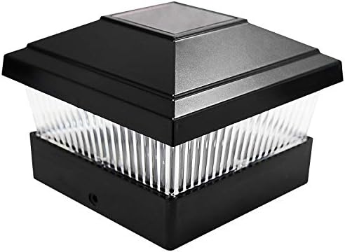 На РАЗПОЛОЖЕНИЕ лятна Градина 1-Pack Premium Quality Black Finish Color Solar LED Square 5X5 Post Cap Light