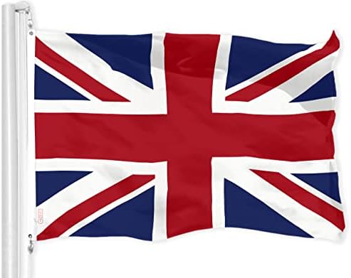 G128 – Знаме на Обединеното Кралство (английски, Union Jack) | 3x5 фута | Печатни 150D – Закрит/Открит, ярки цветове,