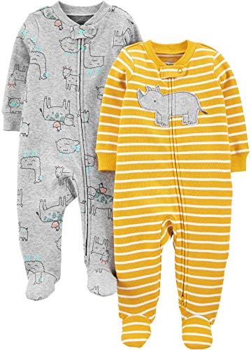 Simple Joys by Carter's Boys 2-Pack 2-Way Zip Cotton Footed Sleep and Play