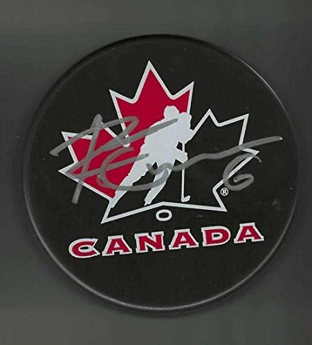 Райън Елис подписа Сувенири хокей шайба на националния Отбор на Канада - за Миене на НХЛ с автограф
