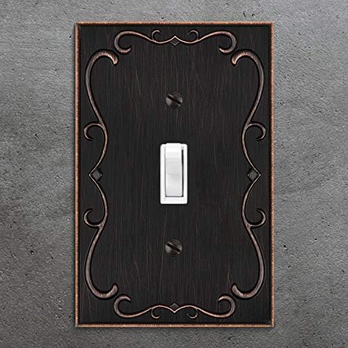 Френска Декоративни стенни плоча Cabriole Switch Plate Outlet Cover (Single Toggle, 2 Pack, Состаренная бронз)