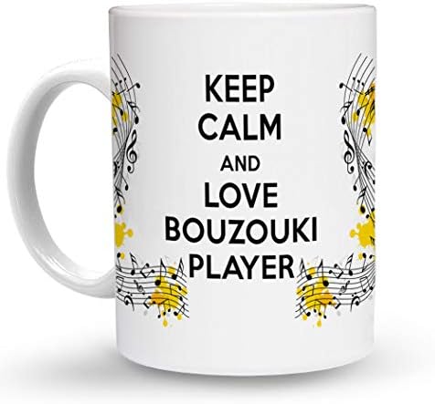 Makoroni - KEEP СПОКОЙНО AND LOVE BOUZOUKI PLAYER 15 oz Ceramic Large Coffee Mug/Cup Design76