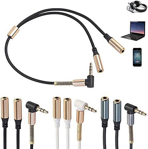 1PCS 3.5 mm 1 to 2 Y Dual Audio Headset Jack Дърва Share Cable Adapter Golden Connector Слушалка за Слушалки Слушалки(син)