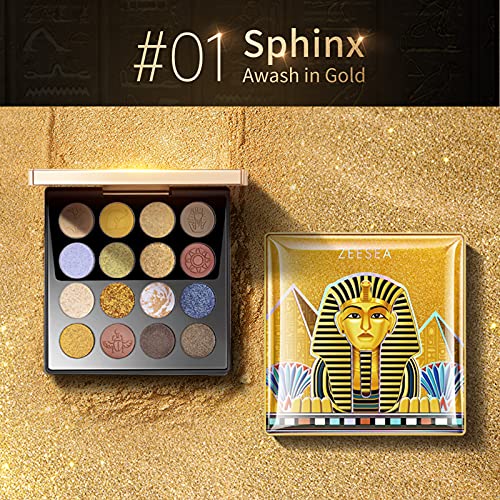 ZEESEA The British Museum Egypt Collection Eyeshadow Shimmer Matte Glitter 16 Colors Eyeshadow Palette (010 КРАЛИЦАТА