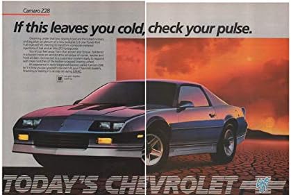 Реклама в списанието: 1985 Chevy Camaro Z28, 5.0 L V-8,Ако това ще ви оставя на студено. Проверете своя пулс, 2 страници